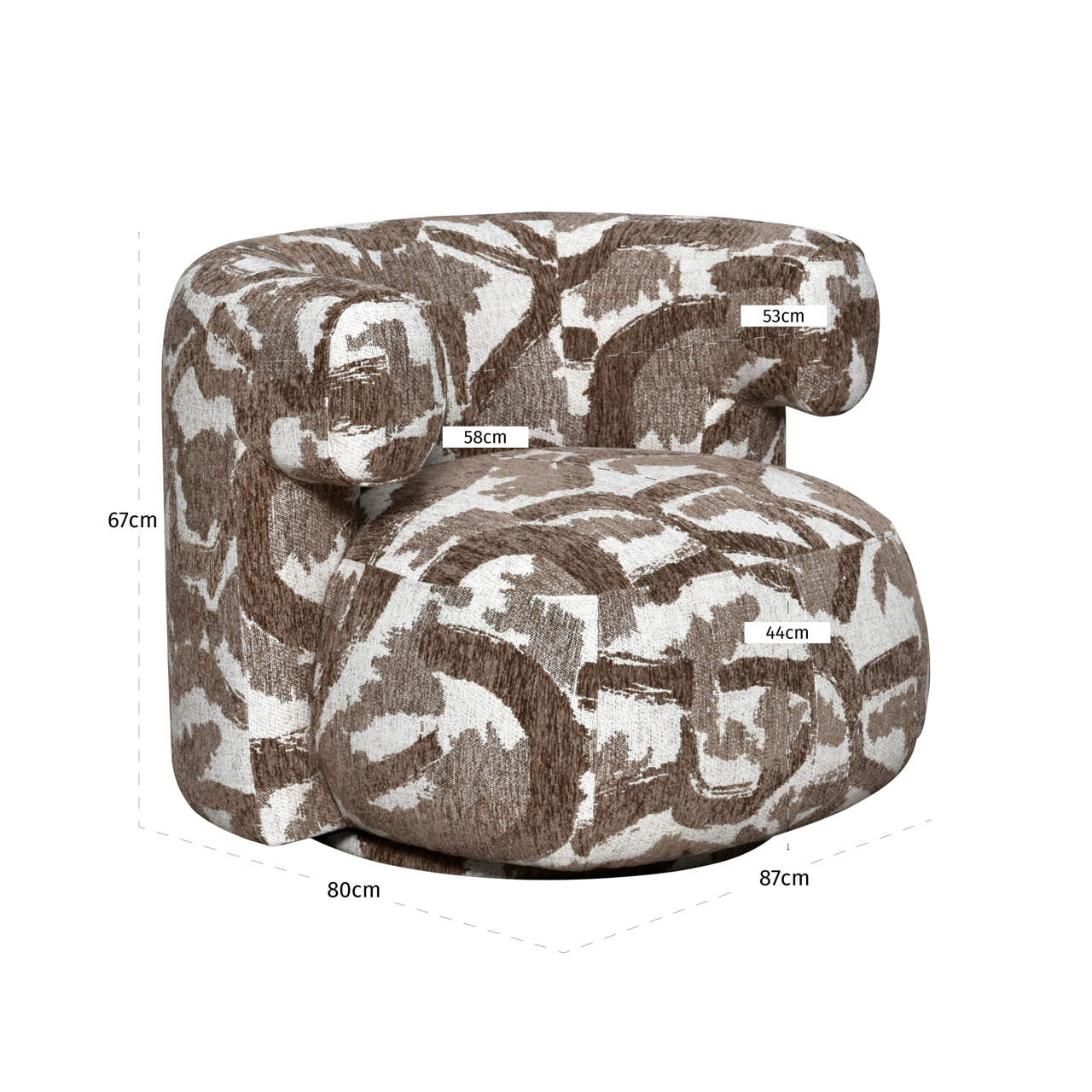 Richmond Interiors Lounge Stuhl Talley brown nature swivel