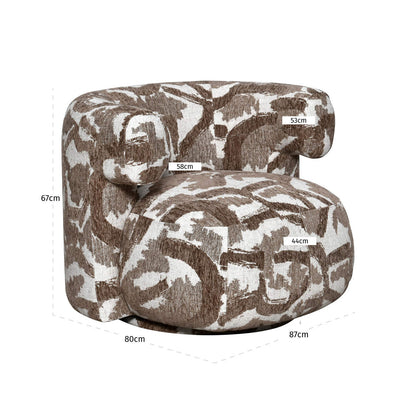 Richmond Interiors Lounge Stuhl Talley brown nature swivel