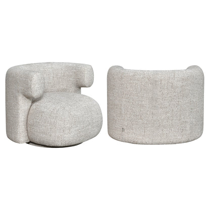 Richmond Interiors Lounge Stuhl Talley cream tweed swivel