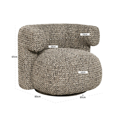 Richmond Interiors Lounge Stuhl Talley cobblestone swivel