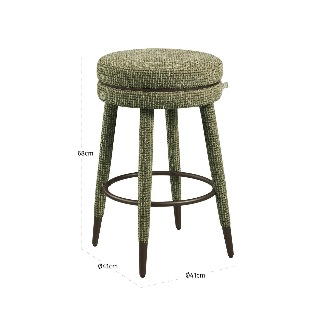 Richmond Interiors Thekenstuhl Tenashar green blockweave swivel