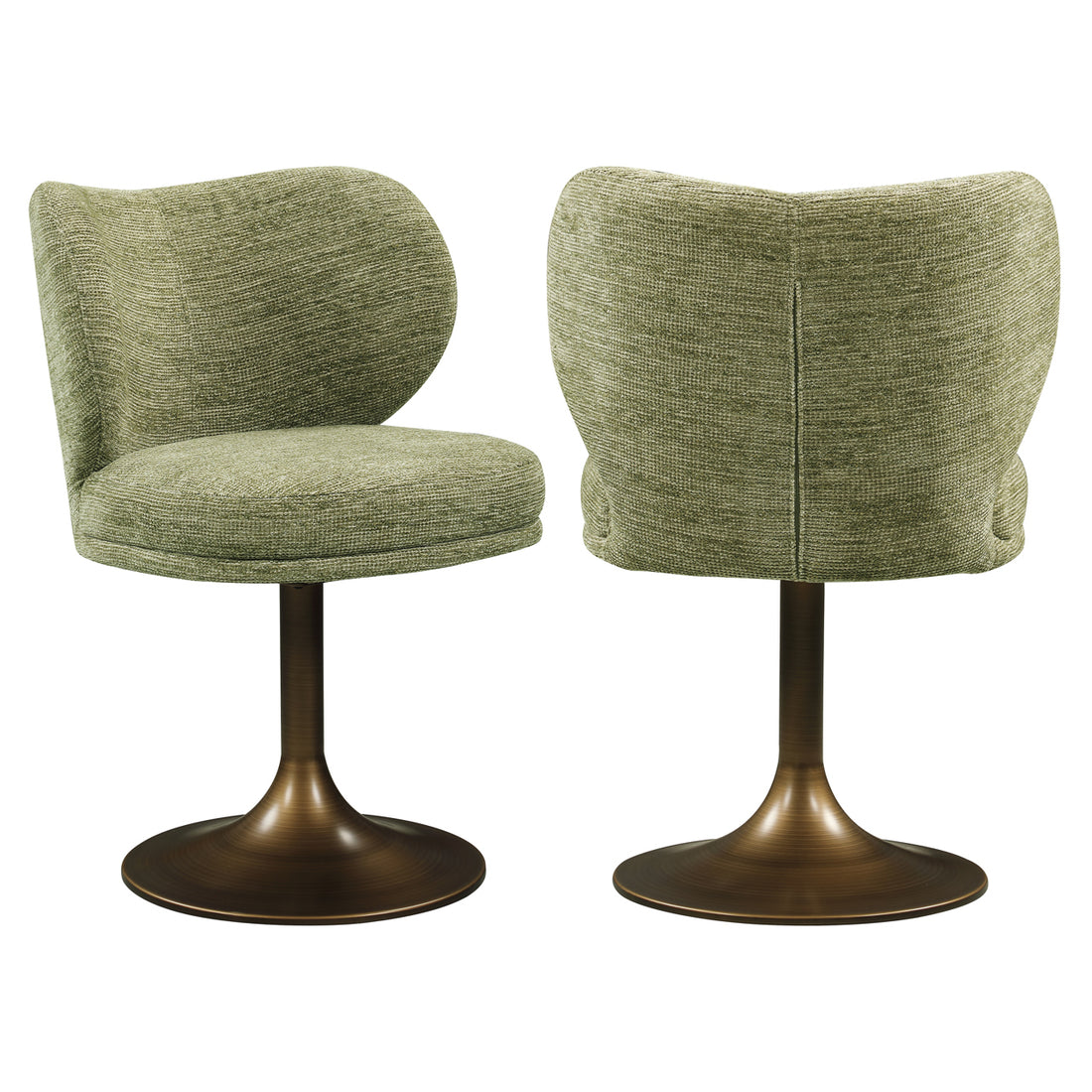 Richmond Interiors Esszimmerstuhl Amely pistache softweave swivel