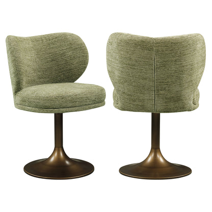 Richmond Interiors Esszimmerstuhl Amely pistache softweave swivel