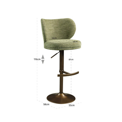 Richmond Interiors Barhocker Amely pistache softweave swivel