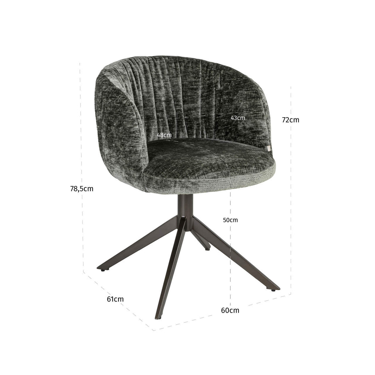 Richmond Interiors Esszimmerstuhl Cassi sage chenille swivel Richmond Interiors