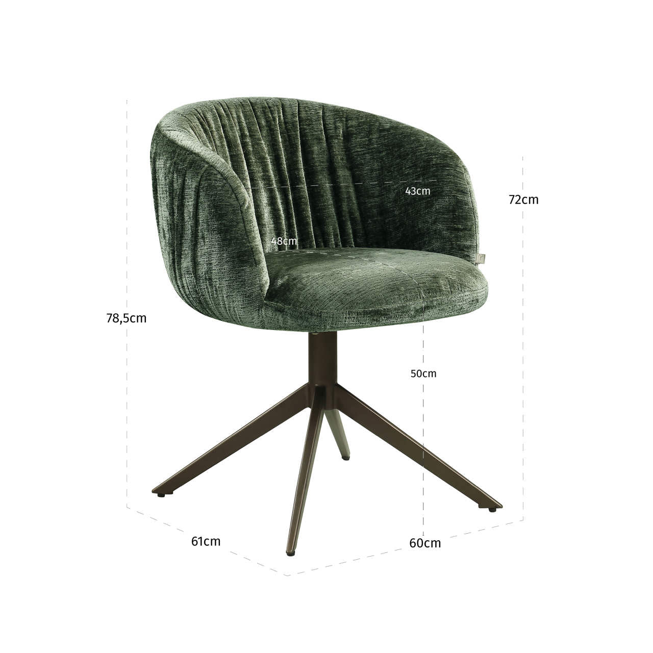 Richmond Interiors Esszimmerstuhl Cassi sage chenille swivel Esszimmerstuhl Richmond Interiors