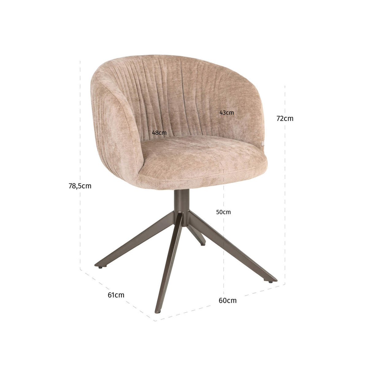 Richmond Interiors Esszimmerstuhl Cassi sand soft swivel Richmond Interiors