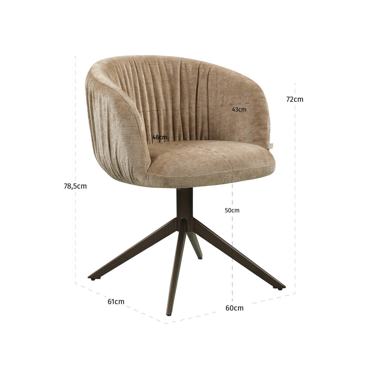 Richmond Interiors Esszimmerstuhl Cassi sand soft swivel Esszimmerstuhl Richmond Interiors