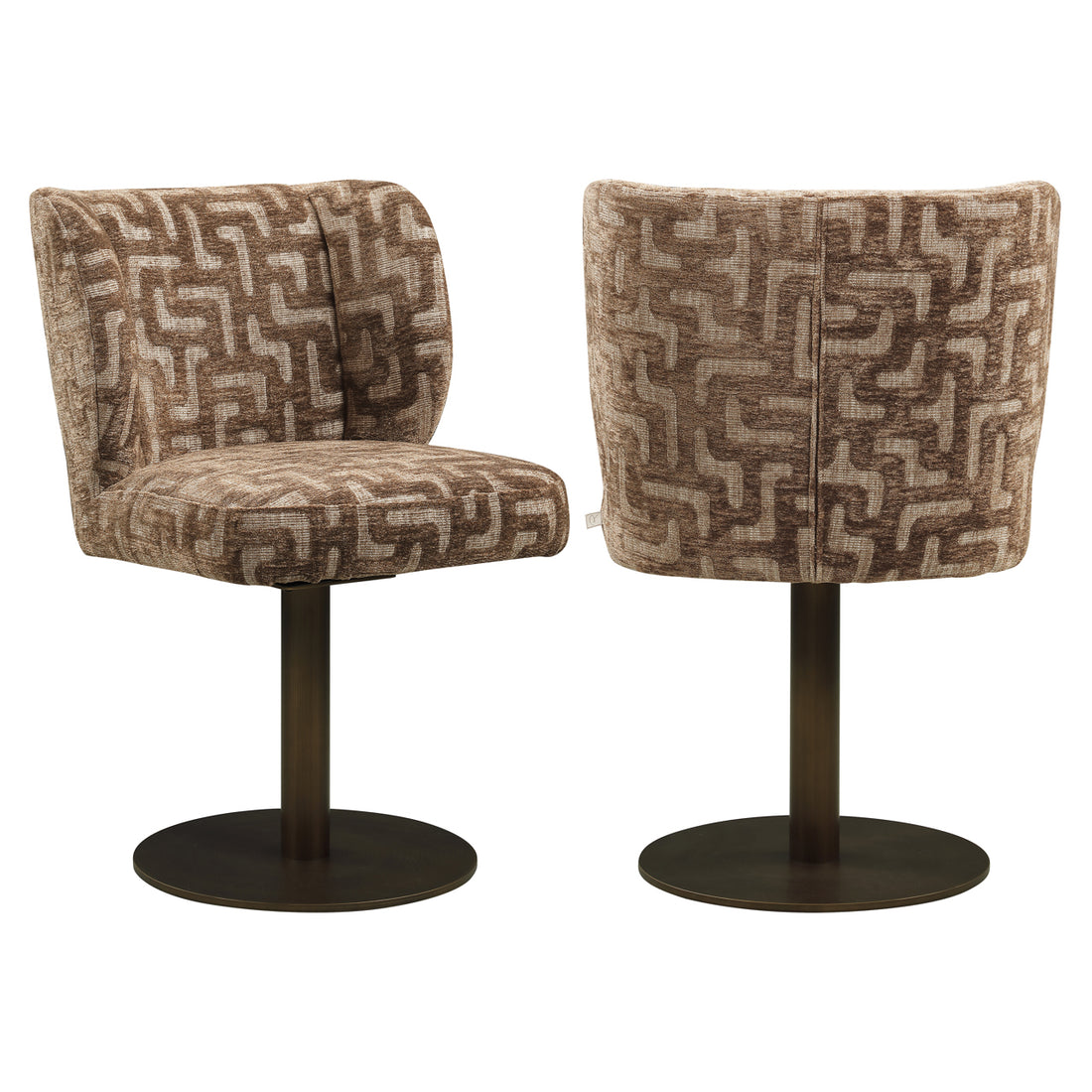 Richmond Interiors Esszimmerstuhl Fiona brown labyrinth swivel