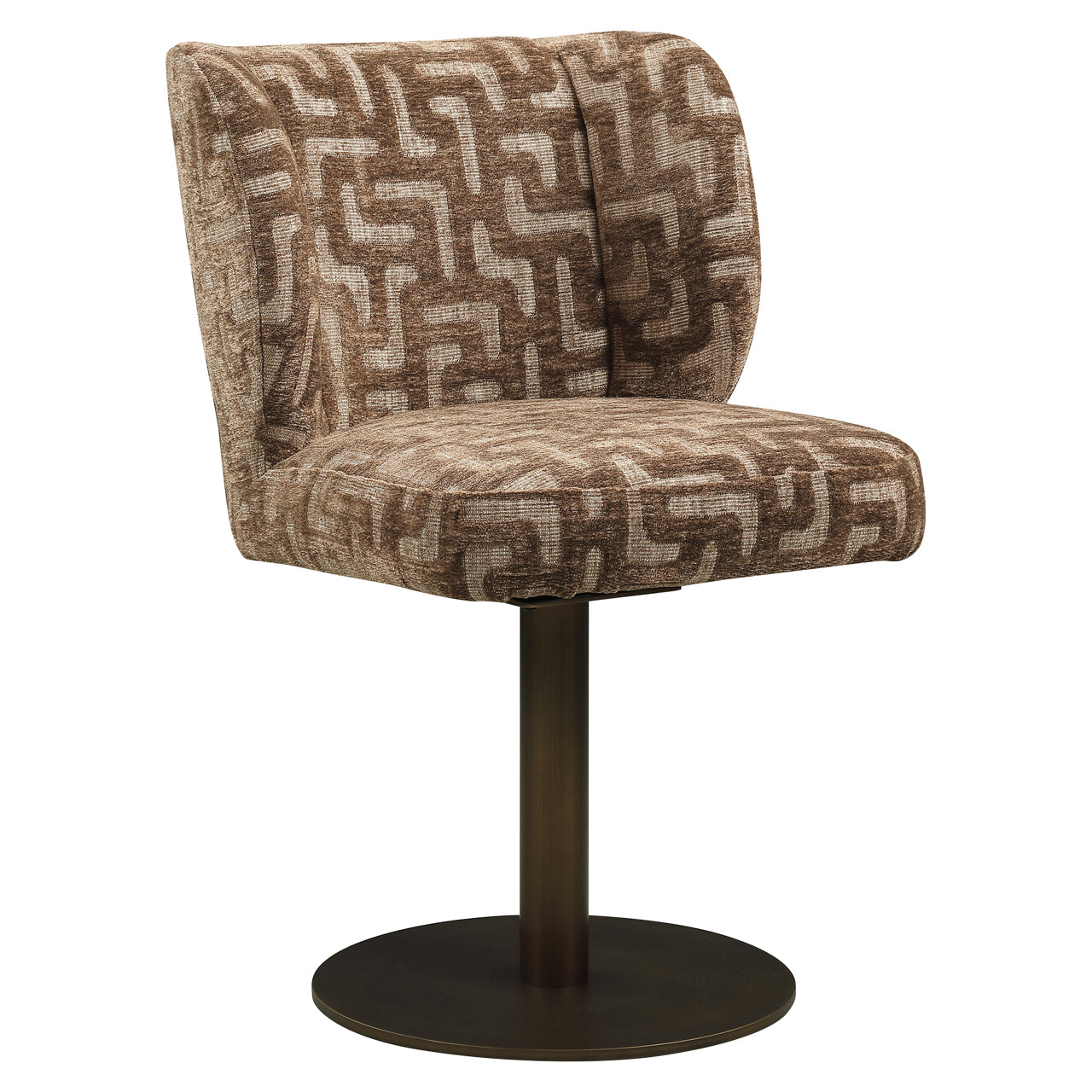Richmond Interiors Esszimmerstuhl Fiona brown labyrinth swivel