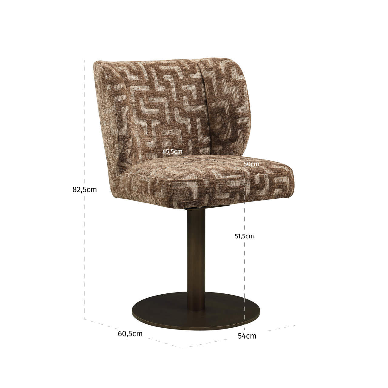 Richmond Interiors Esszimmerstuhl Fiona brown labyrinth swivel Esszimmerstuhl Richmond Interiors