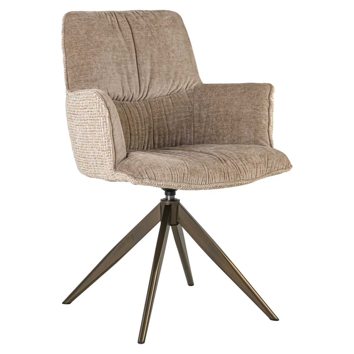 Richmond Interiors Esszimmerstuhl Chase cream blockweave swivel Richmond Interiors
