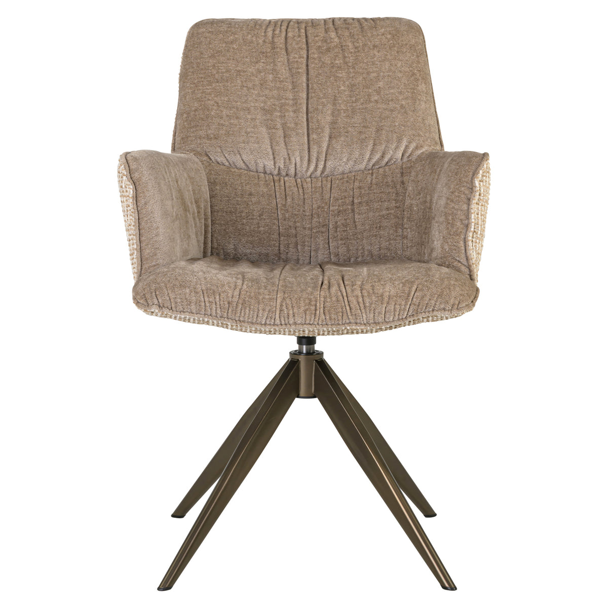 Richmond Interiors Esszimmerstuhl Chase cream blockweave swivel Richmond Interiors