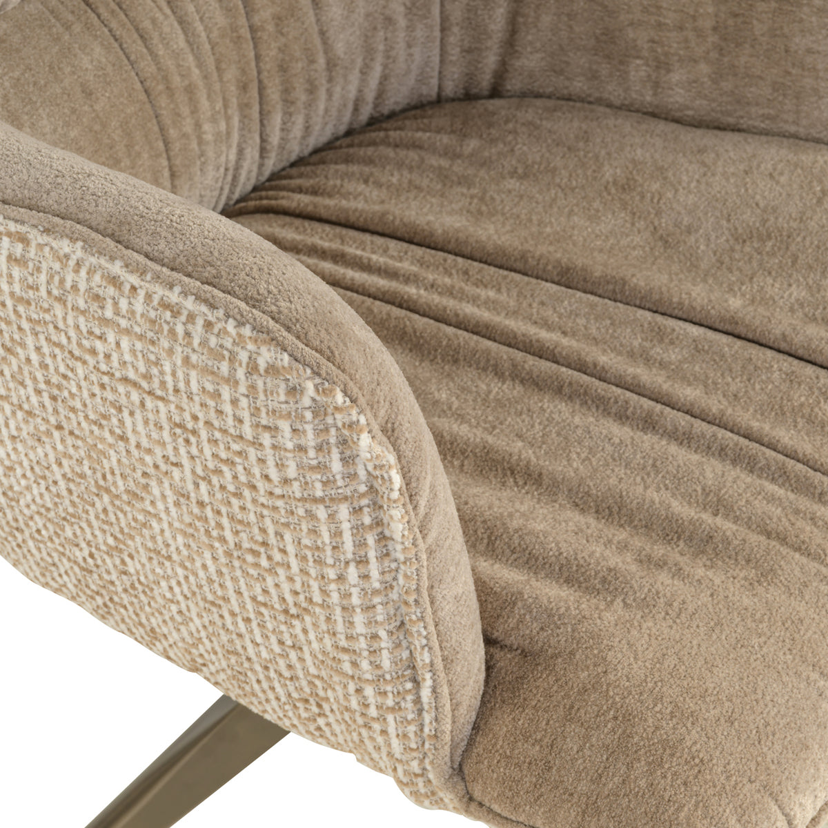 Richmond Interiors Esszimmerstuhl Chase cream blockweave swivel Richmond Interiors