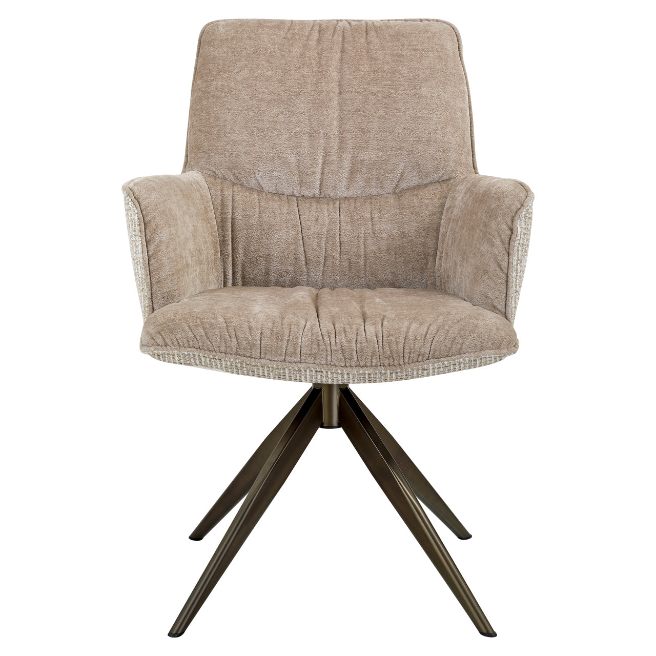 Richmond Interiors Esszimmerstuhl Chase cream blockweave swivel