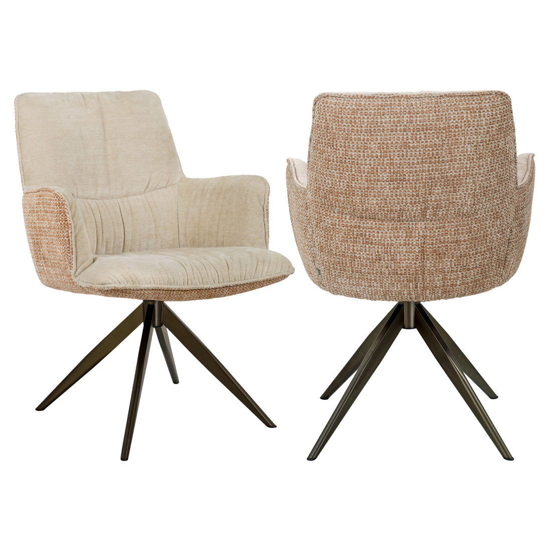 Richmond Interiors Esszimmerstuhl Chase ginger jacquard swivel Esszimmerstuhl Richmond Interiors