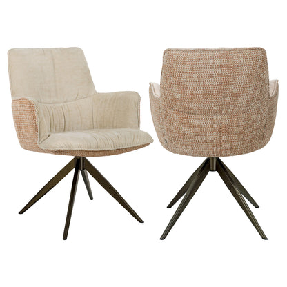Richmond Interiors Esszimmerstuhl Chase ginger jacquard swivel