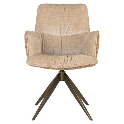 Richmond Interiors Esszimmerstuhl Chase ginger jacquard swivel Richmond Interiors