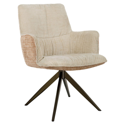 Richmond Interiors Esszimmerstuhl Chase ginger jacquard swivel