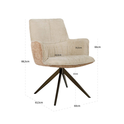 Richmond Interiors Esszimmerstuhl Chase ginger jacquard swivel Esszimmerstuhl Richmond Interiors