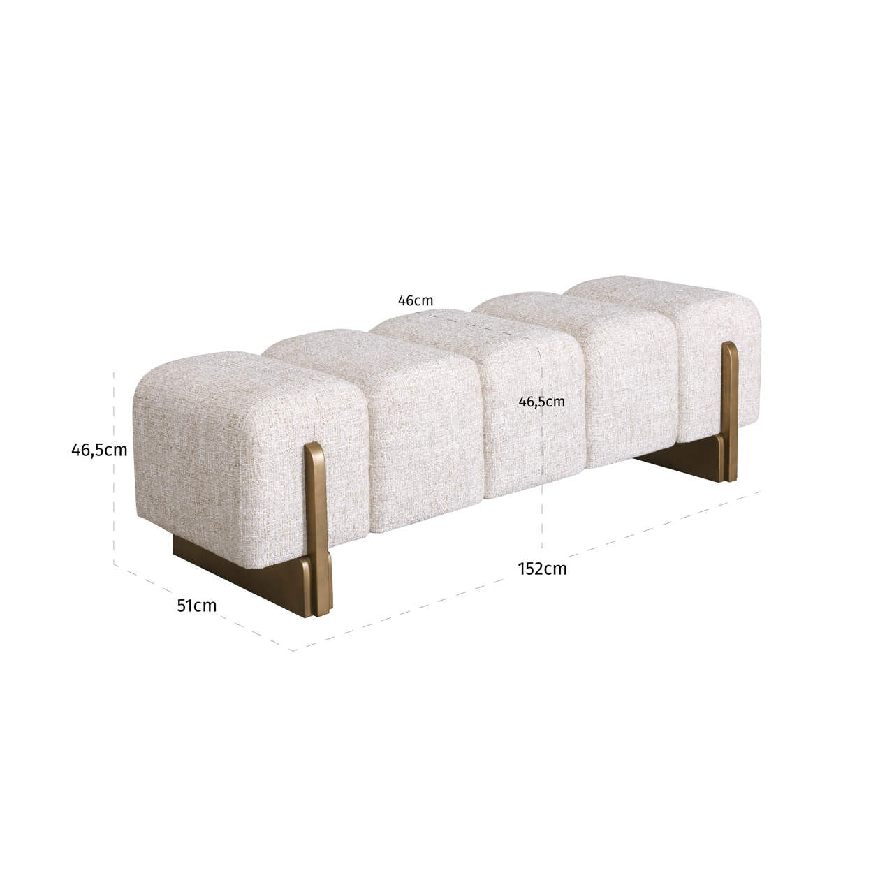 Richmond Interiors Bank Caleo cream tweed