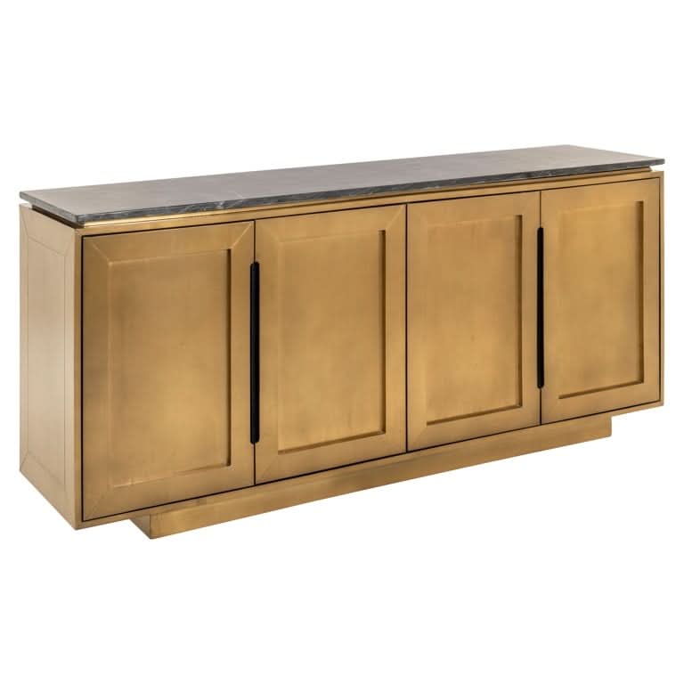 Richmond Interiors Sideboard „Finsbury“ – 4-türig in Black/Gold Sideboard Richmond Interiors