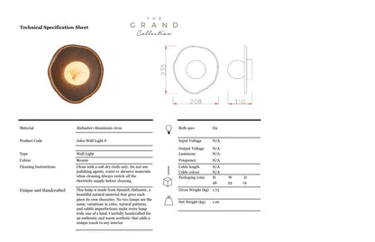 The Grand Collection Wandleuchte Jules – Aluminium | Alabaster | Bronze &amp; Weiß Wandlampe The Grand Collection