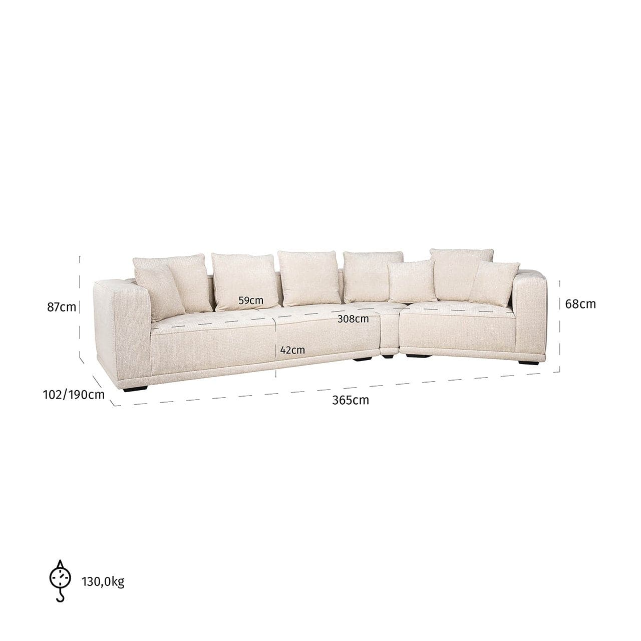 Richmond Interiors - Sofa Lusso 4-Sitzer beige Chenille 4-Sitzer Sofa Richmond Interiors