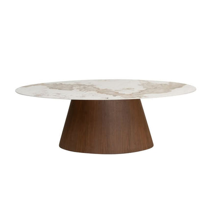 Pole to Pole ELLIPSE Esstisch 220 cm – Weiße Marmoroptik Esstisch oval Pole to Pole