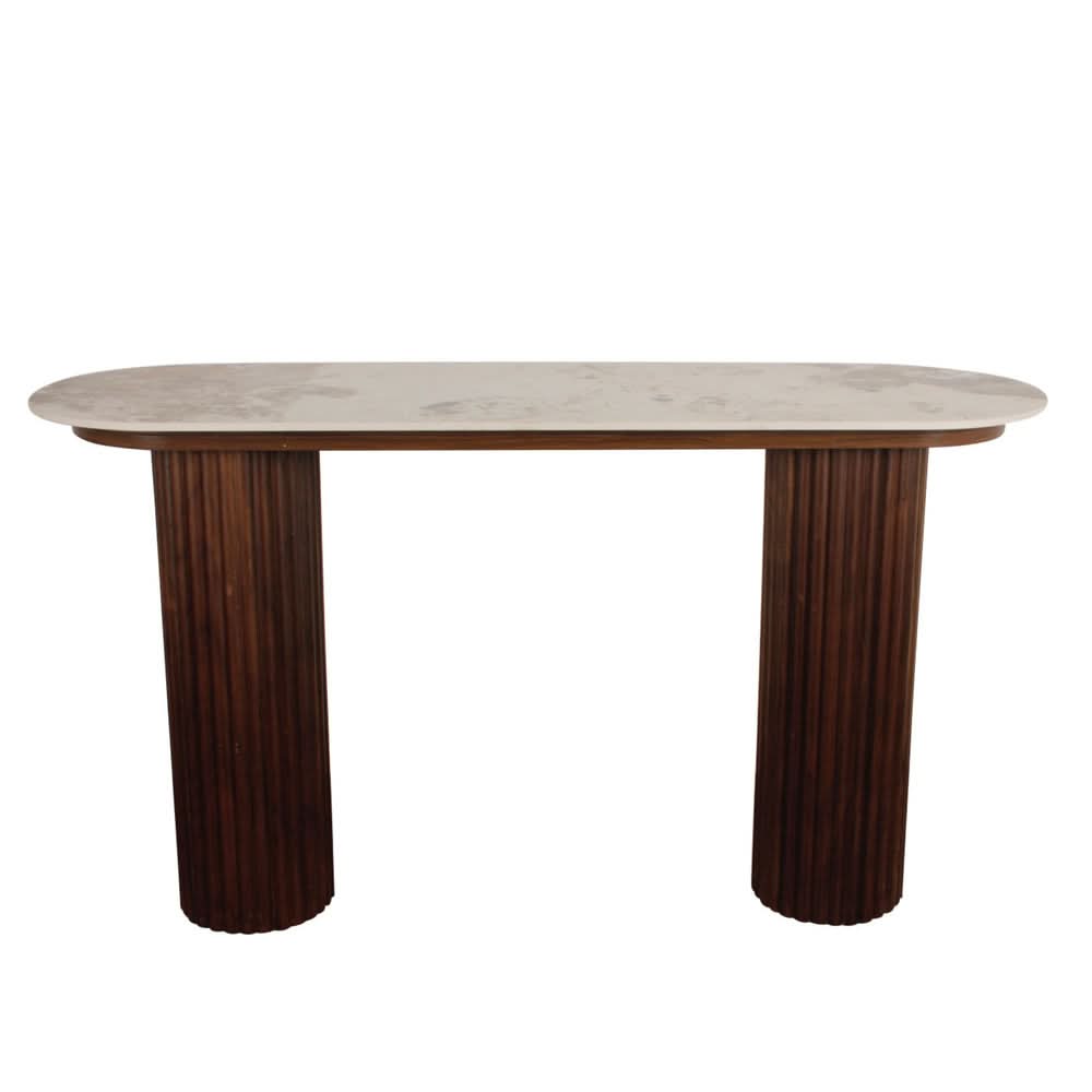 Pole to Pole URBAN CHIQUE Konsolentisch 130 cm – Marmoroptik und Walnussfurnier Konsole Pole to Pole