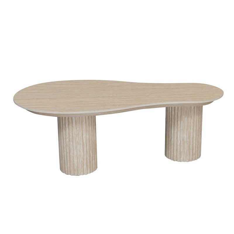 Pole to Pole CRAFT Couchtisch 118 cm – Keramik in Travertinoptik Couchtisch asymmetrisch Pole to Pole