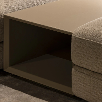 The Grand Collection MASSIMO Midside Table – Caramel Leather Beistelltisch eckig The Grand Collection