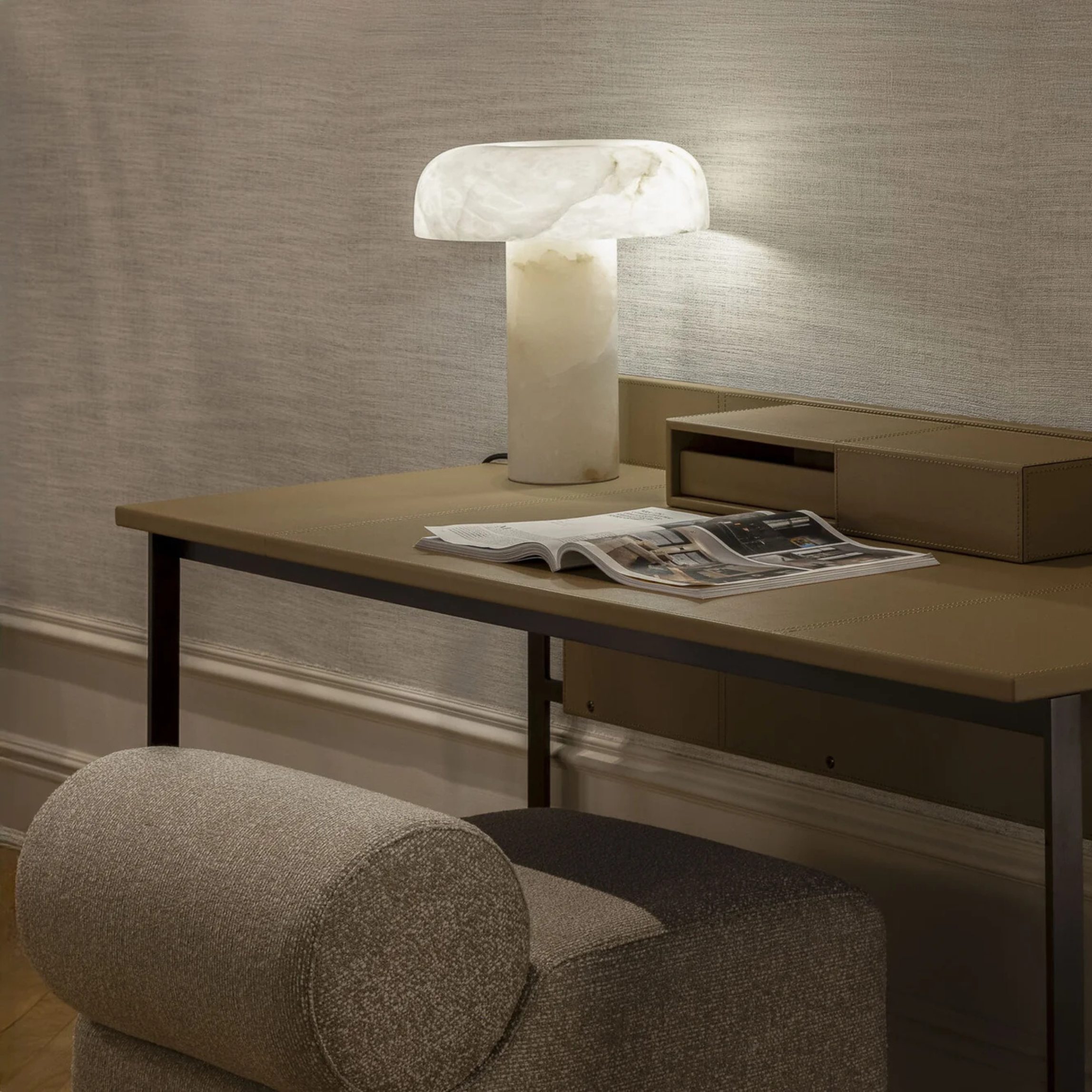 The Grand ALANA Schminkhocker – Bronze | Gewebter Stoff Polsterhocker The Grand Collection