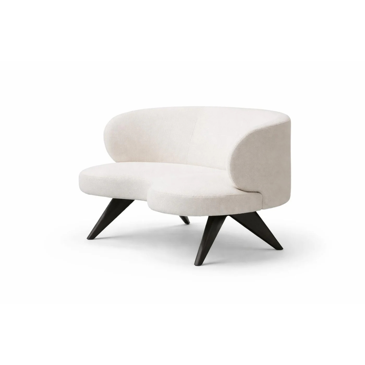 The Grand Collection Esssofa Ricardo Curved – Weiß-Beiger Stoff | Geschwungene Form Esssofa The Grand Collection