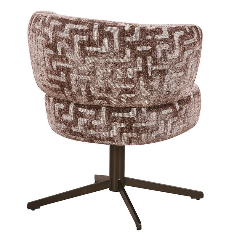 Pole to Pole Atlas Drehbarer Esszimmerstuhl mit Armlehnen (2er-Set) Maze Brown | Messingfarbener Drehfuß 2er-Set Esszimmerstühle Pole to Pole