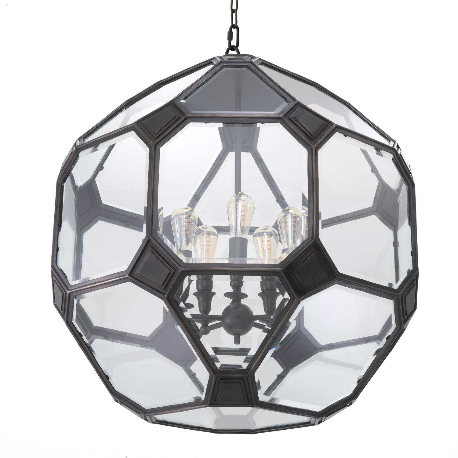 Eichholtz Laterne Olympia L – Bronze Highlight | Clear Bevelled Glass Kronleuchter Eichholtz