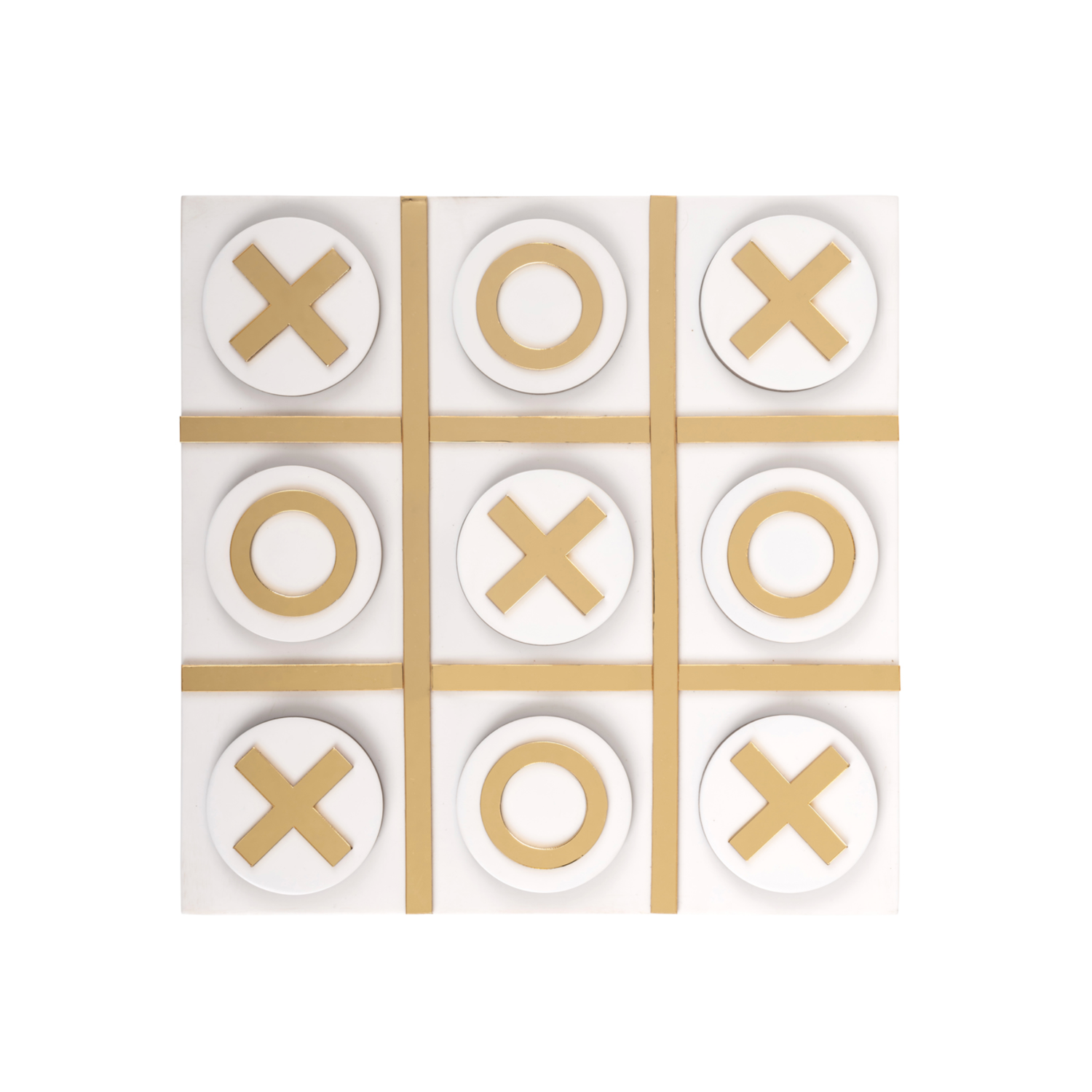 Richmond Interiors Dekoratives Spiel Maylie Weiß (Tic-Tac-Toe) Deko-Objekt Richmond Interiors