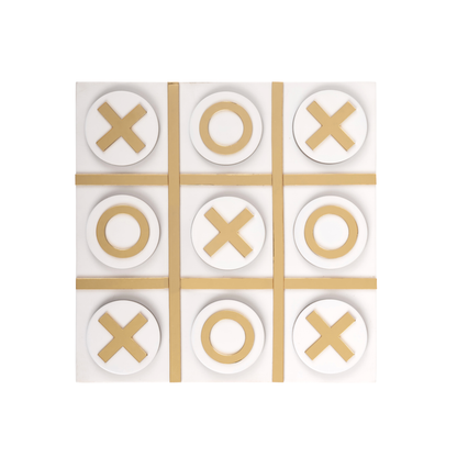 Richmond Interiors Dekoratives Spiel Maylie Weiß (Tic-Tac-Toe) Deko-Objekt Richmond Interiors