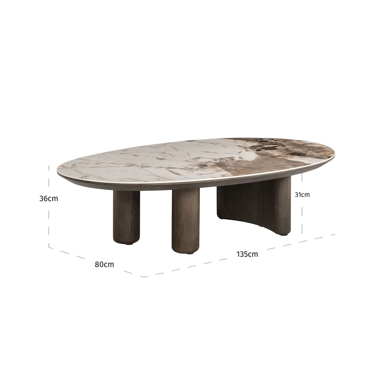 Richmond Interiors – Couchtisch Langford Brown Couchtisch oval Richmond Interiors
