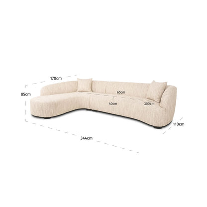 Richmond Interiors – Sofa Pandora beige angora Lounge Links Ecksofa Richmond Interiors