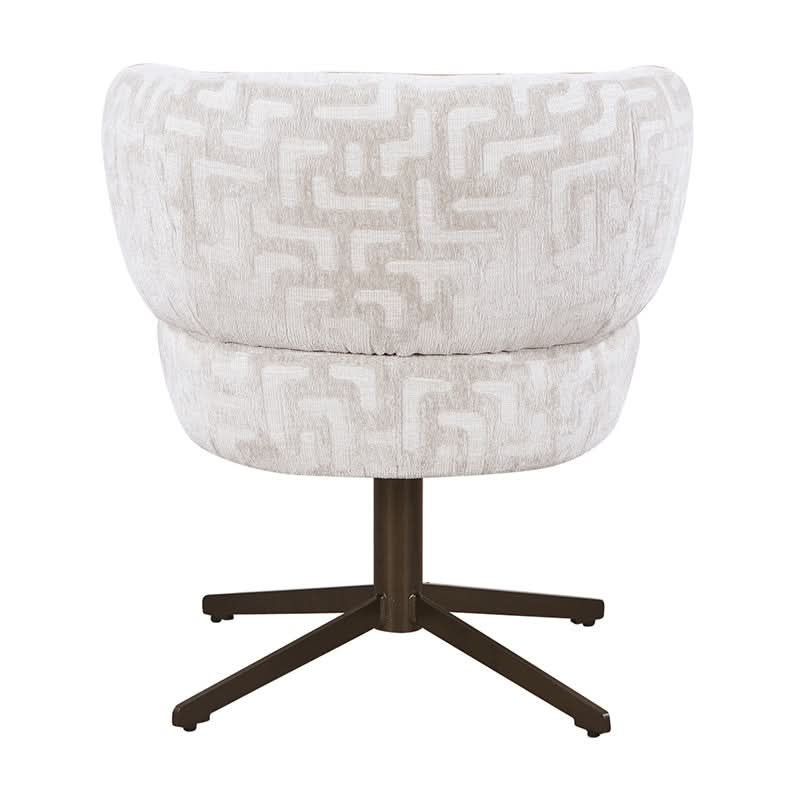 Pole to Pole Atlas Drehbarer Esszimmerstuhl mit Armlehnen (2er-Set) Maze Beige | Messingfarbener Drehfuß 2er-Set Esszimmerstühle Pole to Pole