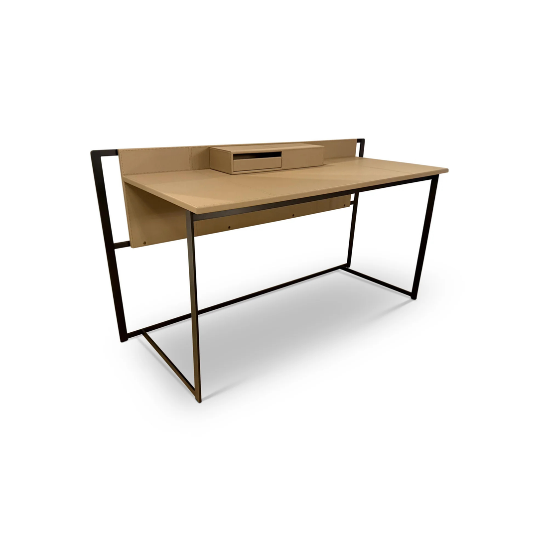 The Grand VOLTERRA Schreibtisch – Beige | Lederstruktur Schreibtisch The Grand Collection