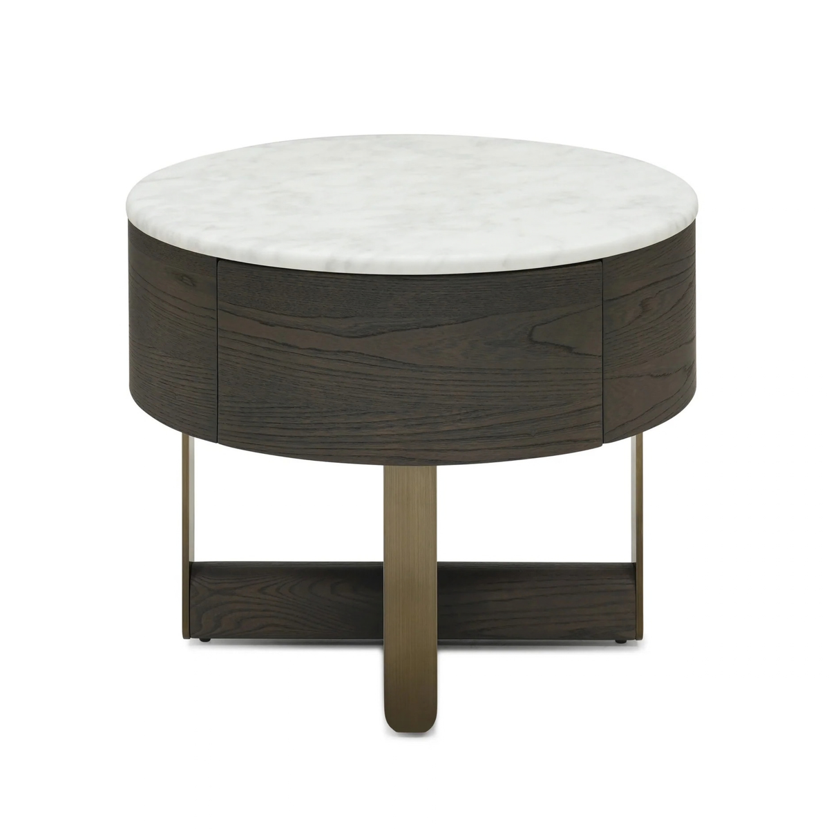 The Grand Collection FIRENZE Nachttisch – Weißer Marmor &amp; Bronze Nachttisch The Grand Collection