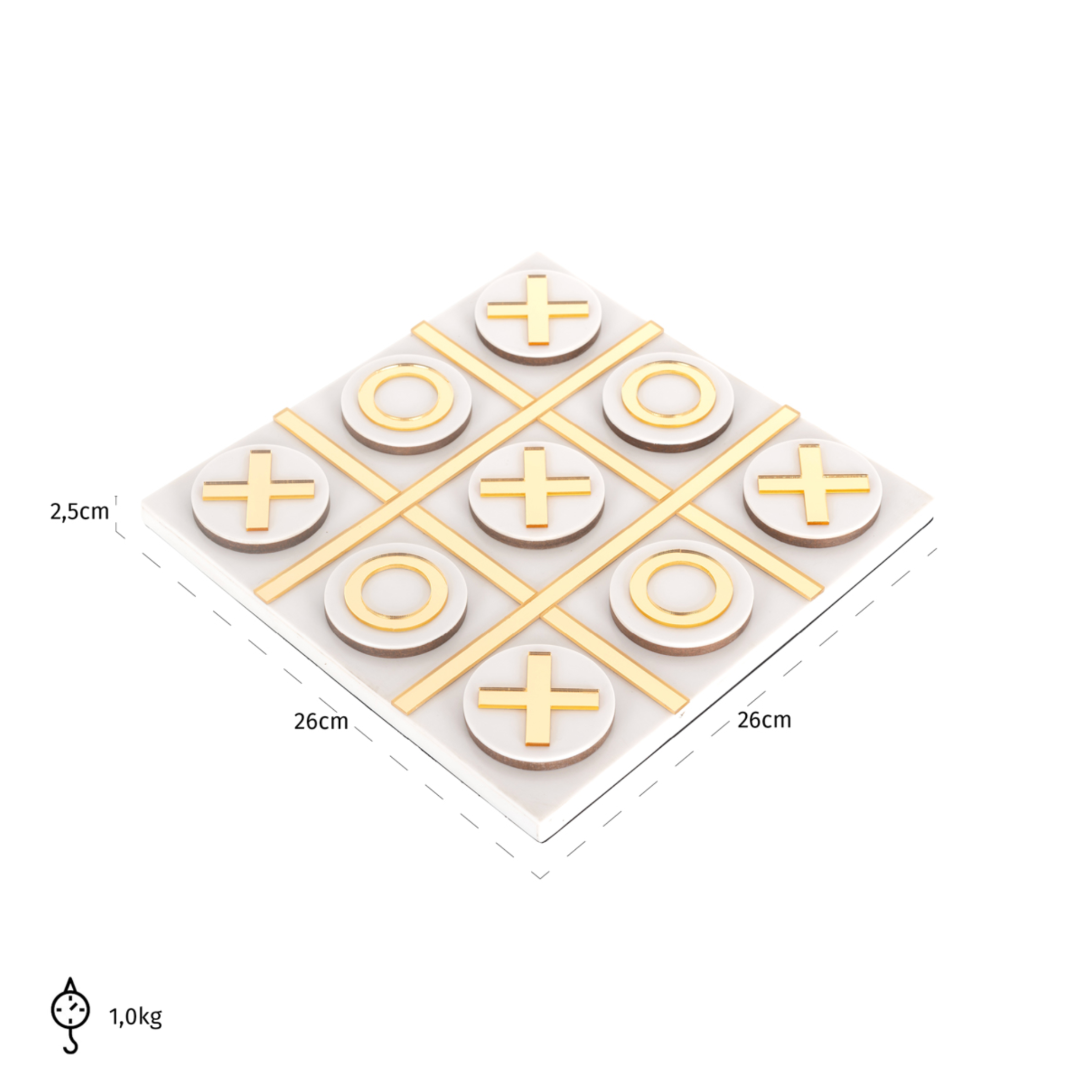 Richmond Interiors Dekoratives Spiel Maylie Weiß (Tic-Tac-Toe) Deko-Objekt Richmond Interiors