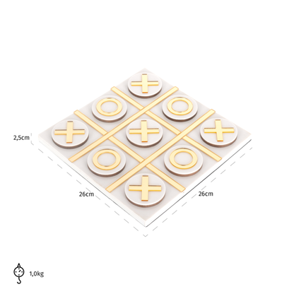 Richmond Interiors Dekoratives Spiel Maylie Weiß (Tic-Tac-Toe) Deko-Objekt Richmond Interiors