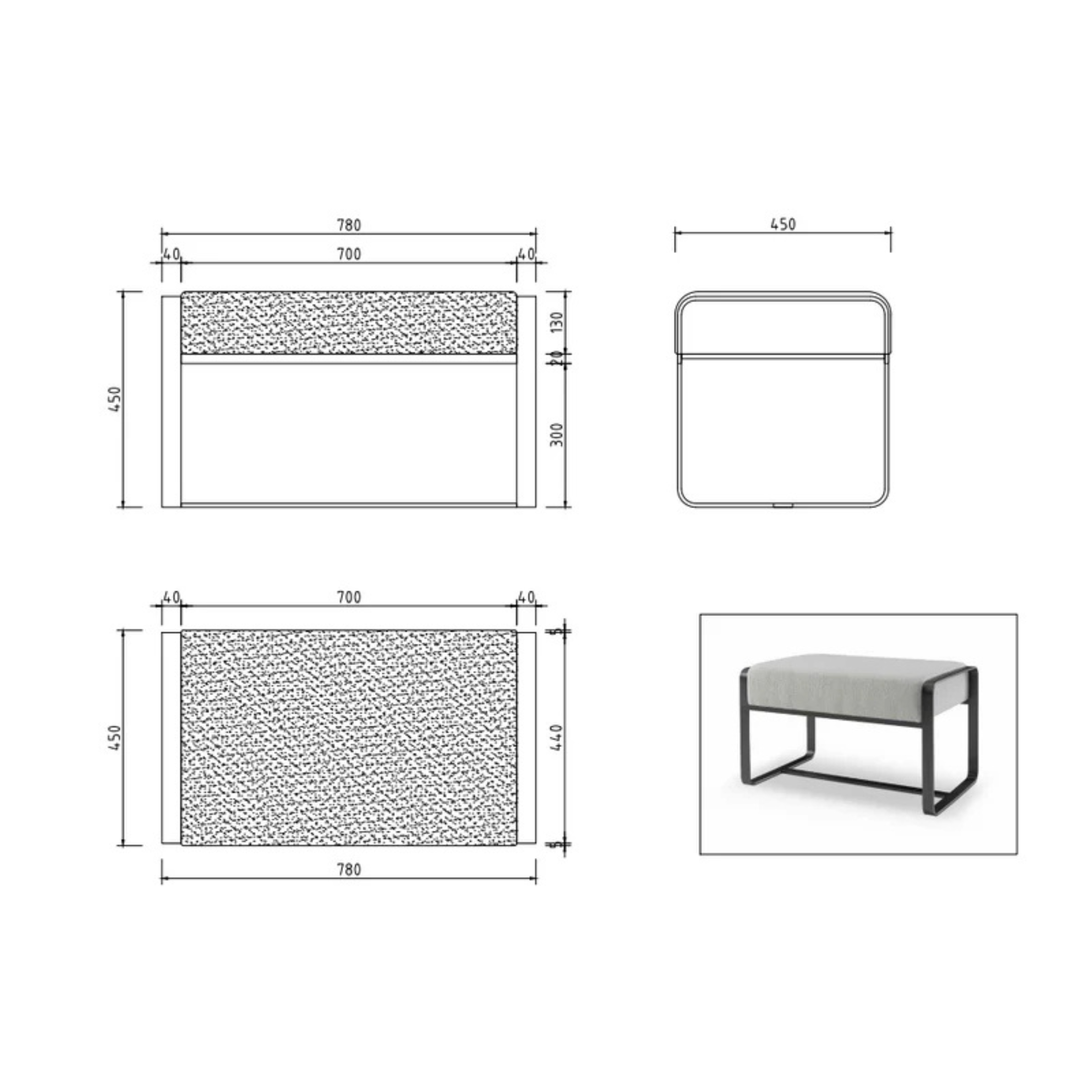 The Grand GREGORIO Hocker – Greige | Taupe Grau Polsterhocker The Grand Collection