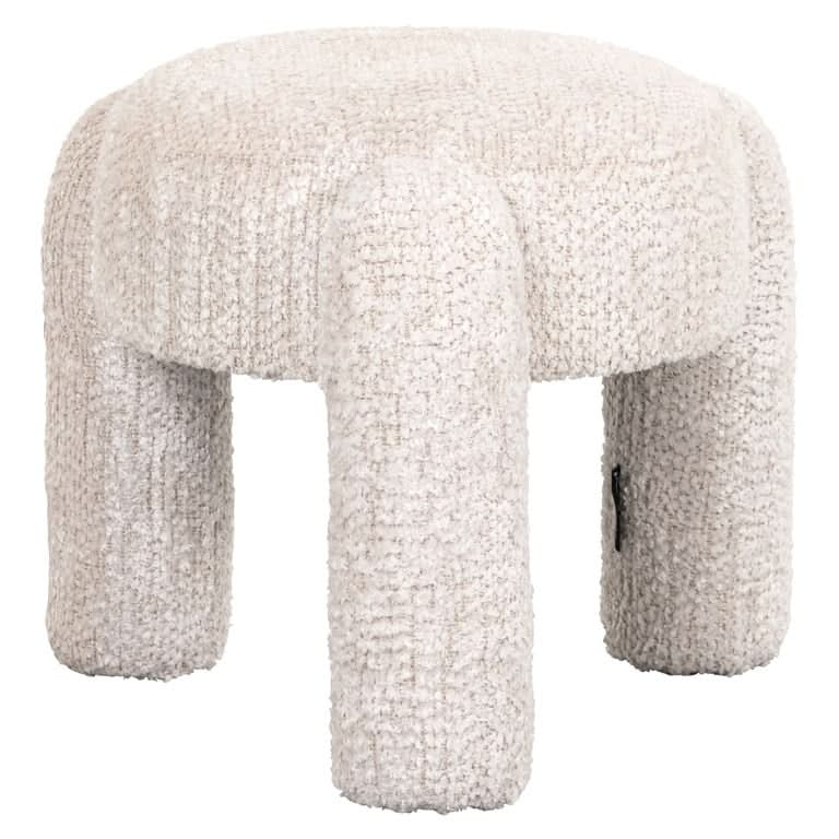 Richmond Interiors Hocker Holly lovely cream (Be Lovely 11 Cream) Pouf rund Richmond Interiors