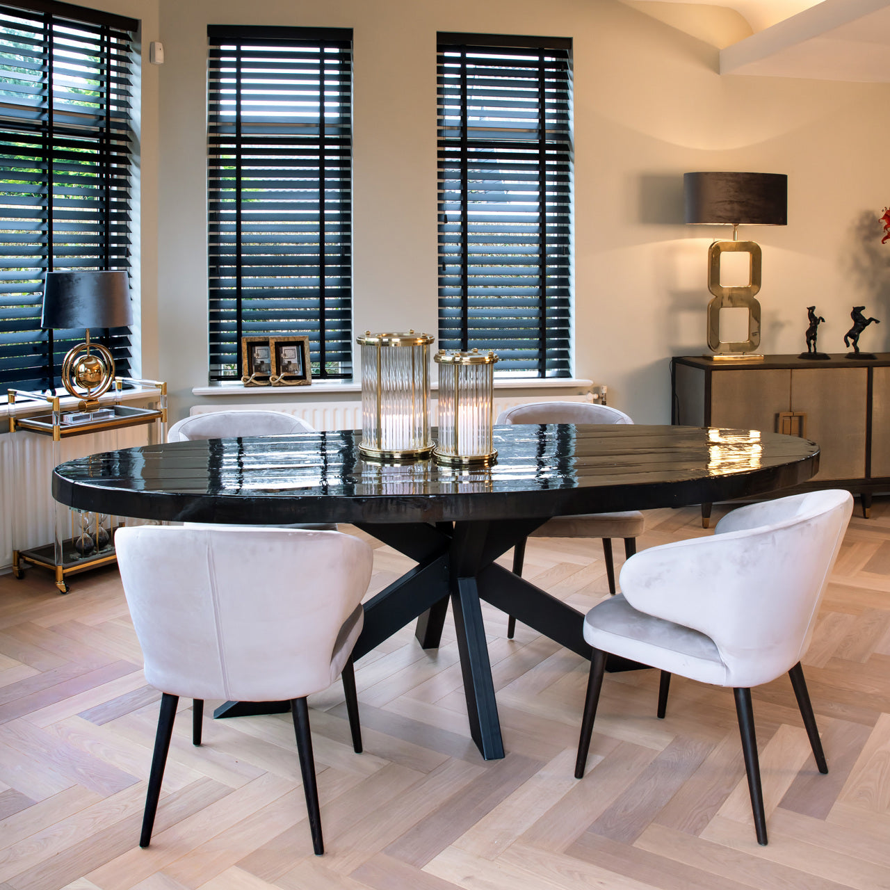 Richmond Interiors Stuhl Indigo-Khaki-Samt (Quartz Khaki 903) Esszimmerstuhl Richmond Interiors