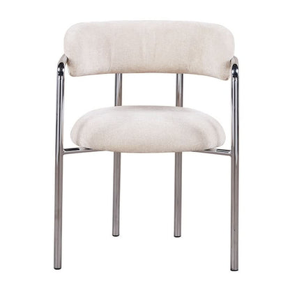 Pole to Pole Art Deco 2er-Set Esszimmerstuhl Ivory | Chromgestell 2er-Set Esszimmerstühle Pole to Pole