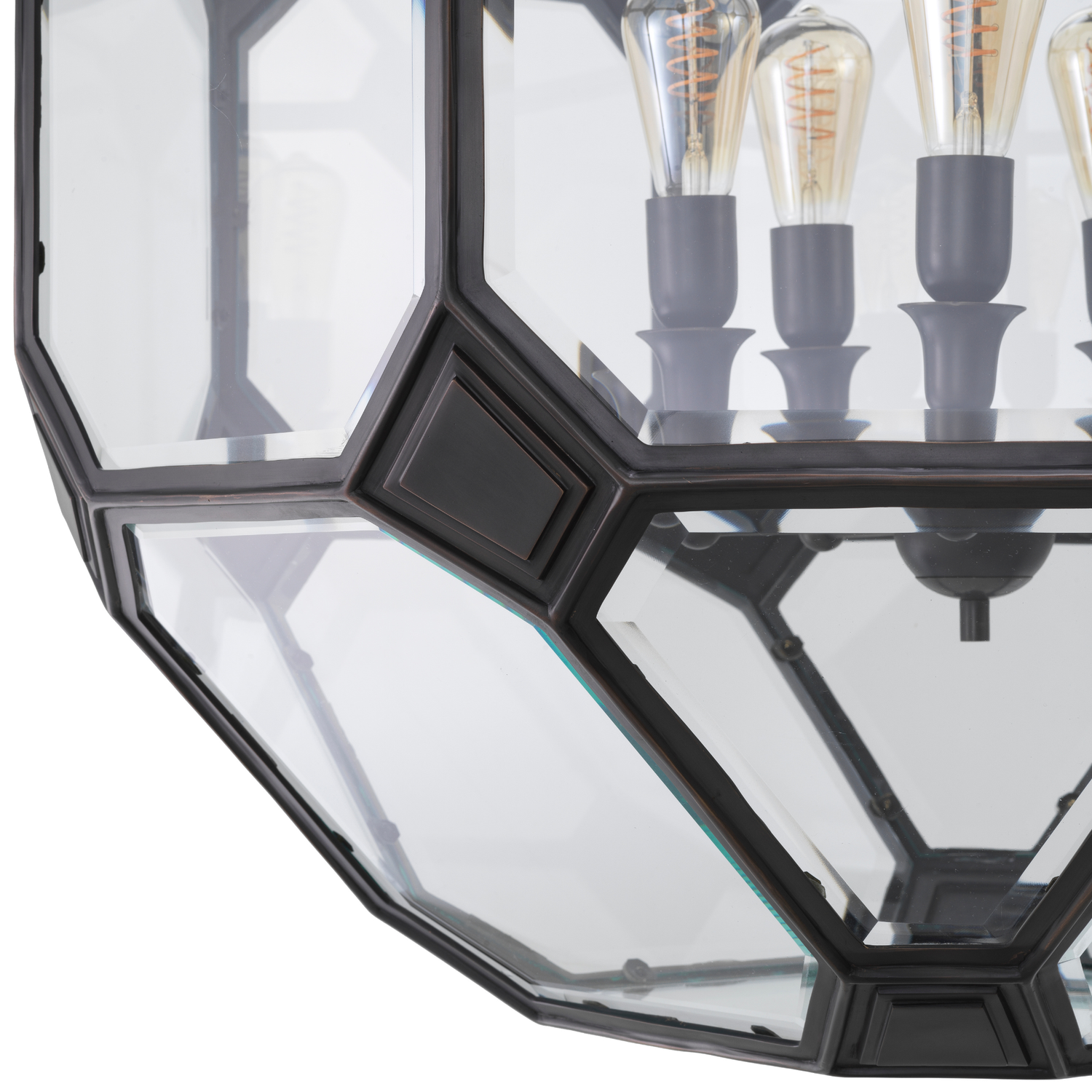 Eichholtz Laterne Olympia L – Bronze Highlight | Clear Bevelled Glass Kronleuchter Eichholtz